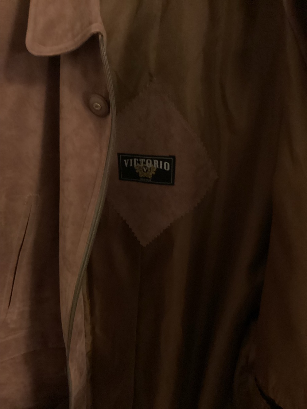 Men's Brown Suede Trench Coat - Picture 4 of 4